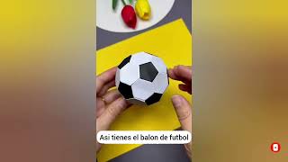 Como hacer un balón de FUTBOL de papel ORIGAMI [upl. by Albertine]