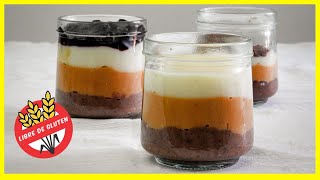 POSTRE FÁCIL y rápido SIN HORNO y SIN GLUTEN 1 preparación para 3 sabores [upl. by Susana923]