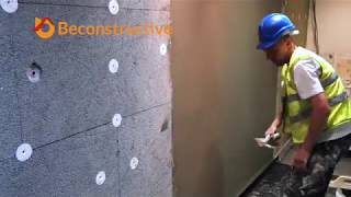 How to apply the base coat and reinforcing mesh  Installation of thermal insulation [upl. by Orgel]