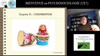 PSYCHOSOCIOLOGIE  Chap IV  lORGANISATION partie 1 [upl. by Hali678]