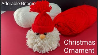 DIY Cute and Easy Yarn Gnome Christmas Ornament  DIY Adorable Gnome [upl. by Ahsimed718]