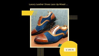 Luxury Leather Shoes Lace Up Mixed Color Men Dress Shoes Suede Patchwork Brogue Wedding Formal Shoes [upl. by Ycal904]