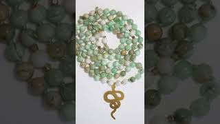 TOP SELLER💙Amazonite Healing Properties 📿 crystals meditation jewelry malachite mala beads [upl. by Aicarg859]