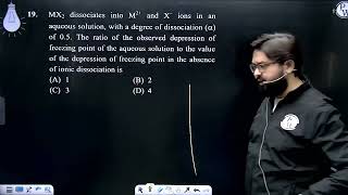 MX2 dissociates into M2 and Xampndash ions in an aqueous solution with a degree of dissociation [upl. by Adeline669]