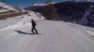 Skiing from Mt Fraiteve to Sestriere Borgata  Vialattea Italy [upl. by Zipah]