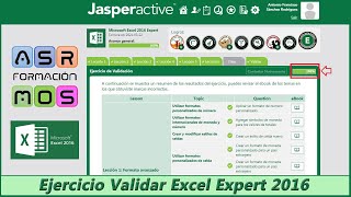 Ejercicio Validar Curso Excel Expert 2016 de Jasperactive [upl. by Darwin]