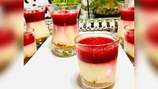 CHEESCAKE Framboises Facile en 10 minCHEESCAKE EASY Dessert 10m تحلية صيفية إقتصادية بذوق التوت 🍨 [upl. by Mariquilla43]