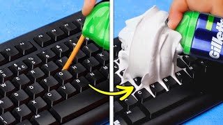 33 HANDY EVERYDAY LIFE HACKS  Genius DIY Ideas For Cleaning Organization Glue Gun And Slime [upl. by Sitruc]