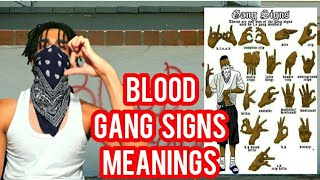 BLOOD GANG SIGNS MEANINGS [upl. by Gneh]