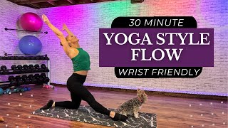 30 MInute SWEATY YOGA FLOW STYLE MOBILITY  WRIST FRIENDLY [upl. by Aicillyhp753]