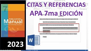 CITAS Y REFERENCIAS según NORMAS APA 7ma EDICIÓN plantilla gratis [upl. by Cristina]