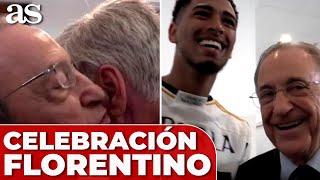 FLORENTINO PÉREZ en la FIESTA del REAL MADRID en el VESTUARIO [upl. by Rasec360]