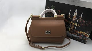 DampG Medium Dauphine Leather Sicily Bag Brown Unboxing Review [upl. by Imit722]