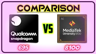 Snapdragon 695 5G Vs Dimensity 8100  Full Comparison [upl. by Akinam]