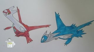 How to draw Pokemon No 380 Latias No 381 Latios [upl. by Etnoled]