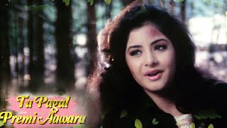 Divya Bharti 4K Lyrical Song  दिव्या भारती का गाना  Tu Pagal Premi Aawara  Govinda  Alka Yagnik [upl. by Edelsten]