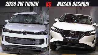 2024 VW Tiguan vs Nissan Qashqai Euro NCAP Crash Test Comparison [upl. by Trebmal]