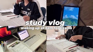 EXAM STUDY VLOG 📚  waking up at 5am  my realistic uni life in Korea 🇰🇷 [upl. by Nussbaum]