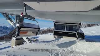 Doppelmayr Dline Parking of the chairs on Vangsliekspressen Oppdal skisenter Norway [upl. by Palmore]