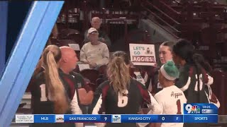 NMSU volleyball collects last win of nonconference play [upl. by Dyun]