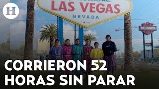 Mujeres rarámuris corren 540 kilómetros en tres días desde Los Angeles hasta Las Vegas Nevada [upl. by Gnap984]