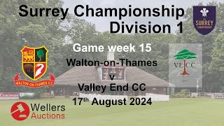 WOTCC 1st XI Vs Valley End CC Surrey Championship Div 1 Game week 15 [upl. by Yenettirb]