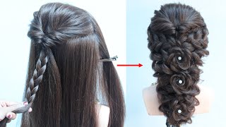 glamorous hairstyle for gown  hairstyle for long hair [upl. by Amatruda]