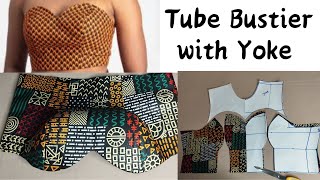 How to make a Bustier Pattern with Yoke Strapless BustierTube Bustier pattern step by step [upl. by Felipe]