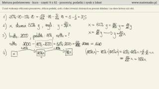 Matura podstawowa  kurs  procenty podatki i zysk z lokat [upl. by Kimbra435]