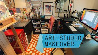 Art Studio Makeover  Creating a Functional Home Workspace on a Budget [upl. by Acilgna672]