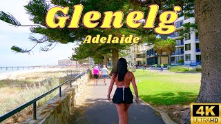 Glenelg Beach Adelaide 4K  Virtual Walk Tour  60fps Adelaide City  Australia [upl. by Reeher]