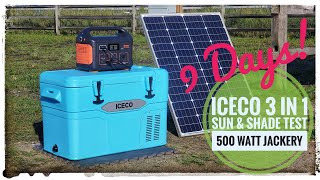 IceCo Icooler 3 in 1  Sun amp Shade OffGrid Test  With 500 watt Jackery  9 Days  Does it work [upl. by Hennessy]