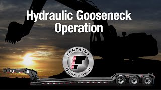 Fontaine Heavy Haul Hydraulic Gooseneck Operation [upl. by Notyalc]