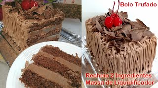 Bolo Trufado de Confeitaria Famosa  Massa de Liquidificador  Recheio de 2 Ingredientes Delicioso [upl. by Ulberto]