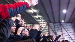 AJAX FANS SINGING THREE LITTLE BIRDS  OLD TRAFFORD  MAN UTD  AJAX 1  2 [upl. by Darci]