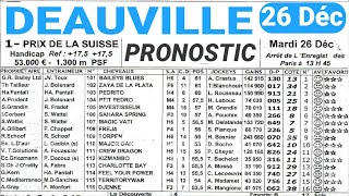 Prix de la suisse normande 26 Déc Pronostic Quinté du demain DEAUVILLE [upl. by Allehc]