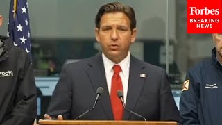 JUST IN Florida Gov Ron DeSantis Holds Briefing On Milton After Upgrade To Category One Hurricane [upl. by Haletta]