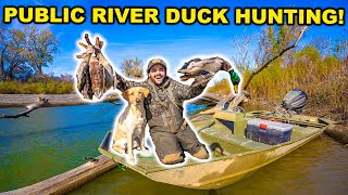 PUBLIC LAND RIVER Duck Hunting on OPENING DAY Catch Clean Cook [upl. by Tnirb]