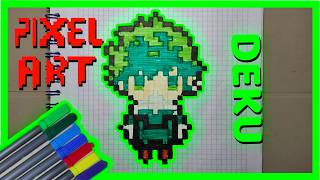 💚 Dibuja a DEKU EN PIXEL ART DE MY HERO ACADEMIA [upl. by Nhabois]