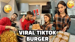 WE MADE THE FAMOUS VIRAL TIKTOK BURGER FOR IFTAR RAMADAN 😍 SUPER EASY WOW [upl. by Alekat]