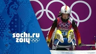 Womens Luge  Runs 1 and 2  Sochi 2014 Winter Olympics [upl. by Adnelg]