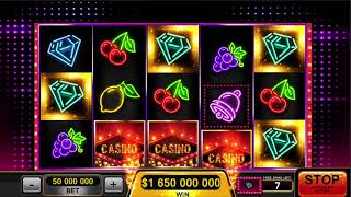 Mega Slots 777 casino games  Neon BONUS game [upl. by Bocyaj109]