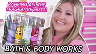 RANKING ALL THE BATH amp BODY WORKS FRAGRANCE MISTS FOR 2023 [upl. by Kcirednek]