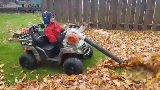 power wheels with Stihl leaf blower [upl. by Vig703]