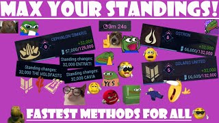 MAX YOUR STANDINGS NOW  FASTEST METHODS FOR ALL SYNDICATES WARFRAME [upl. by Camilla]