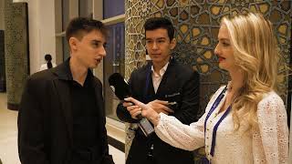 Daniil Dubov and Nodirbek Abdusattorov chat with Charlize van Zyl  FIDE World Rapid Championship [upl. by Oletha]