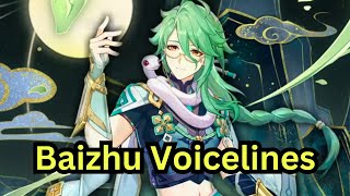 Baizhu Voicelines are finally here talks about Hu Tao Qiqi and others [upl. by Novj]