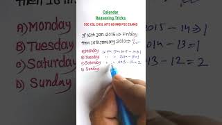 Calender Tricks  Calender Reasoning Tricks Reasoning Tricks SSC CGL RRB NTPC Exams shorts [upl. by Gala]