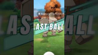 Regirock on last ball   Regirock raid pokemon go 1k anime [upl. by Zeeba]