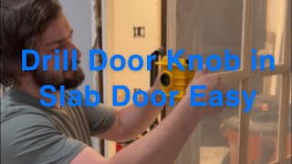 How to drill door knob and mortise latch plate for slab door [upl. by Katleen93]